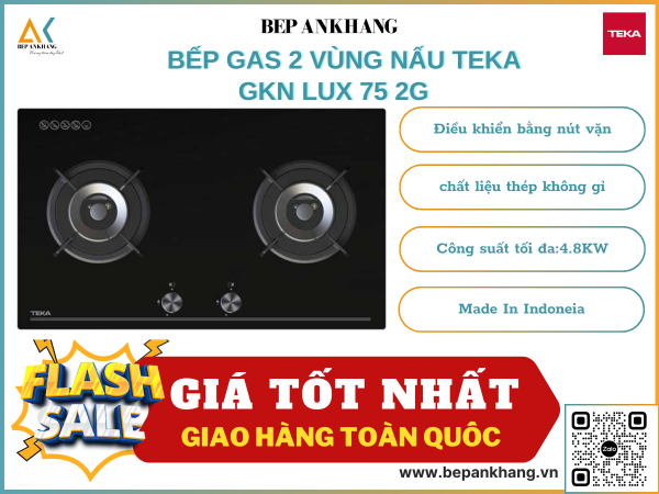   BẾP GAS 2 Vùng nấu Teka GKN LUX 75 2G - Made in Indonesia